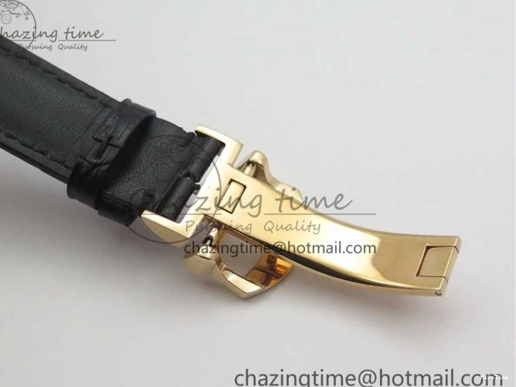 MIROTIME 0106 Portofino Chrono RG ZF 1:1 Best Edition Blue Dial Gold Markers on Black Leather Strap A FlexibleFit 7112